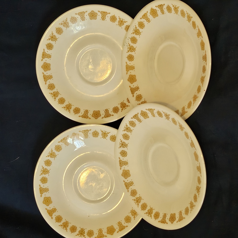 Vintage Corelle Butterfly Gold 6.5inch Saucers